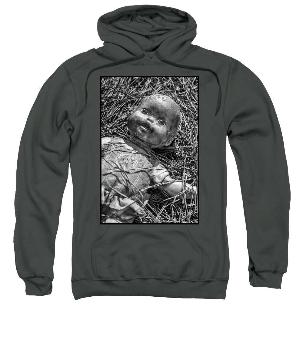 Antique Doll Sweatshirt featuring the photograph Old Dolls In Grass by Matthew Pace