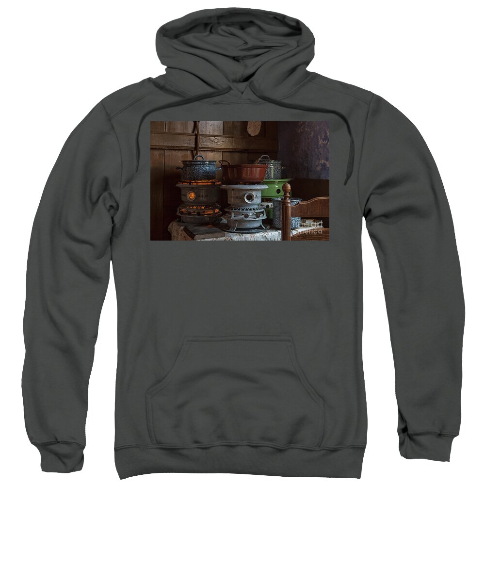 Cooking Sweatshirt featuring the photograph Old fashioned cooking on primus by Patricia Hofmeester