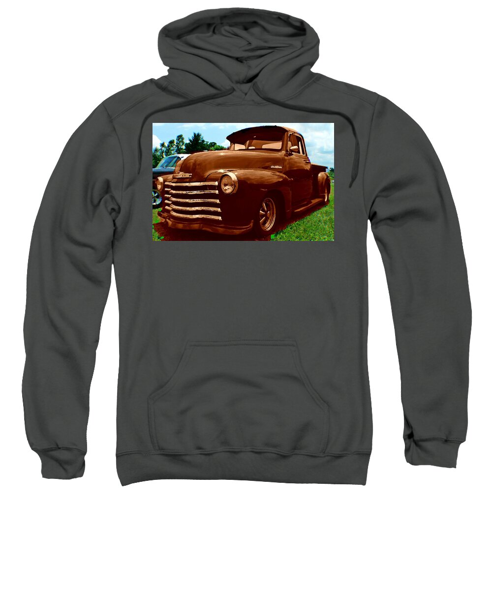 Cars Sweatshirt featuring the photograph Old truck as a painting by Karl Rose