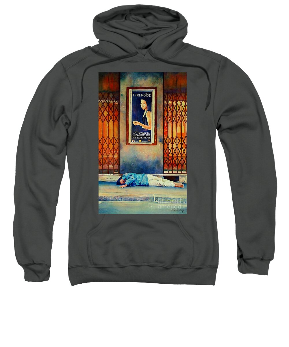 Teri Moise Sweatshirt featuring the painting Olympia by Francoise Chauray