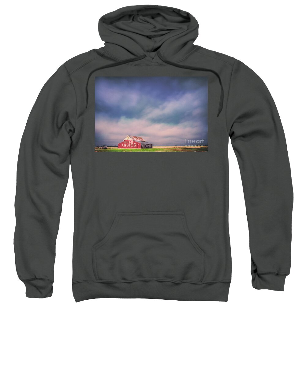 Silvio Sweatshirt featuring the photograph Ominous Clouds Over the Aggie Barn in Reagan, Texas by Silvio Ligutti
