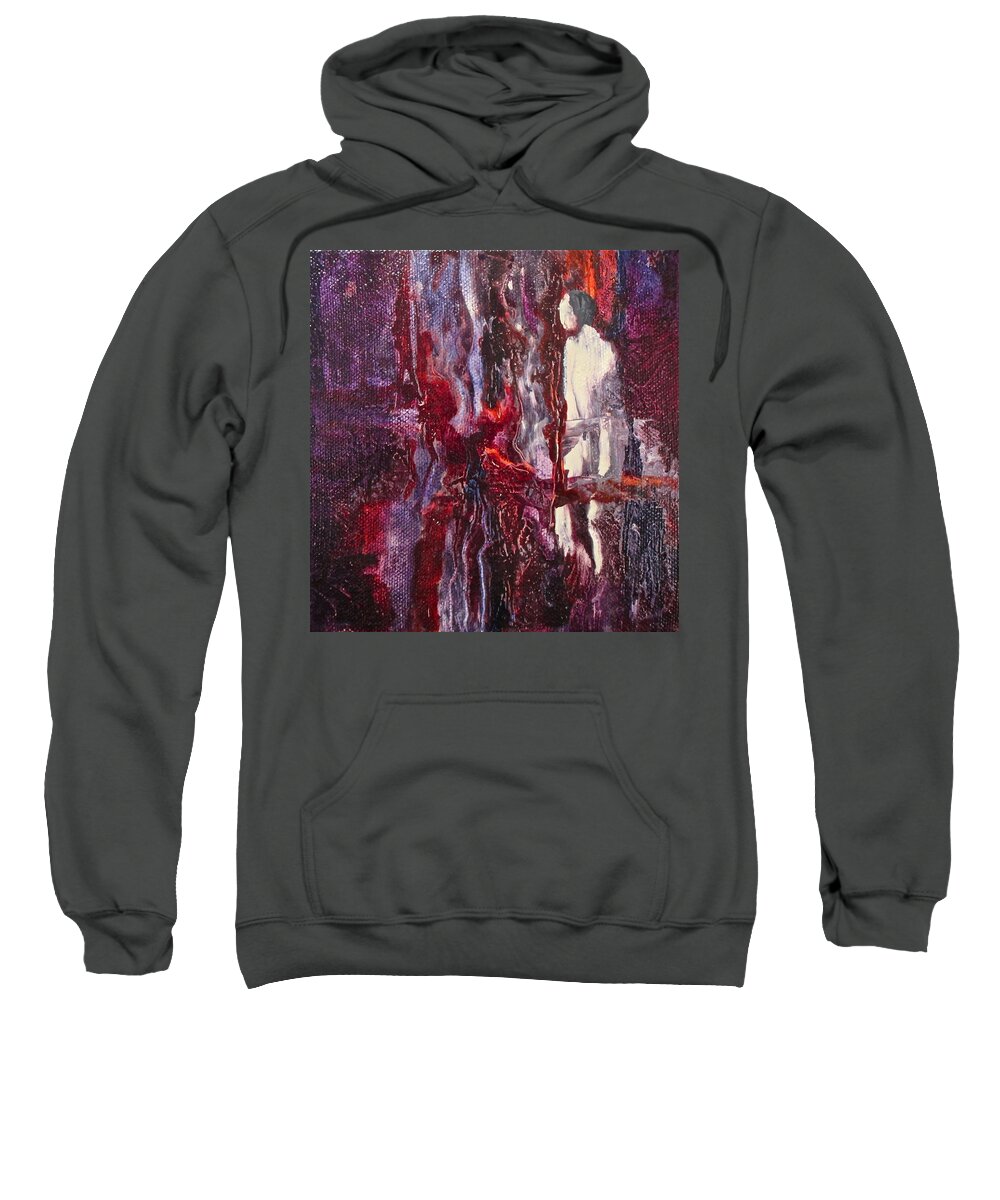Red Sweatshirt featuring the painting On the Bayou by Janice Nabors Raiteri