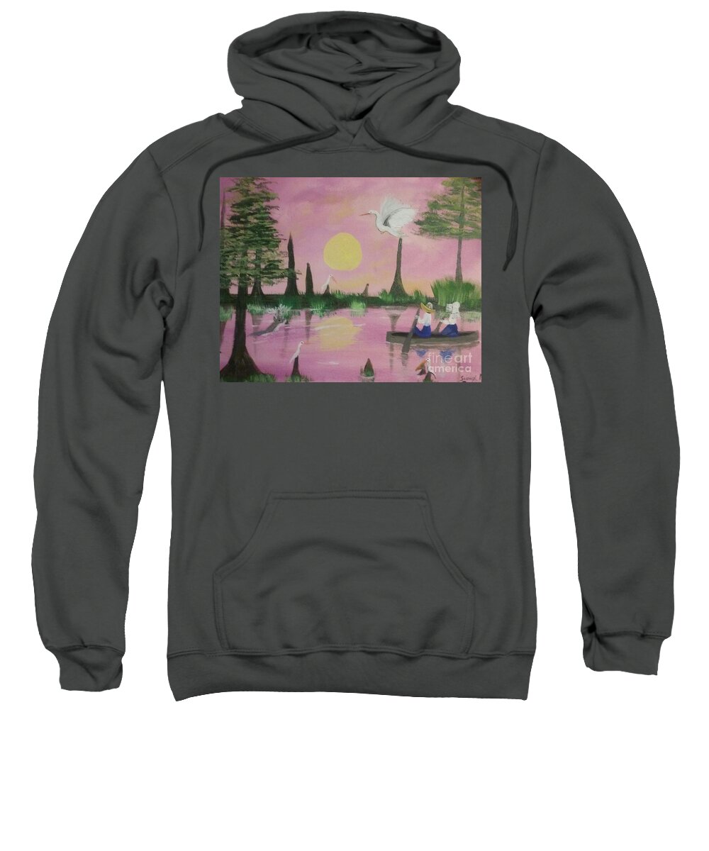 On The Bayou Sweatshirt featuring the painting On The Bayou by Seaux-N-Seau Soileau