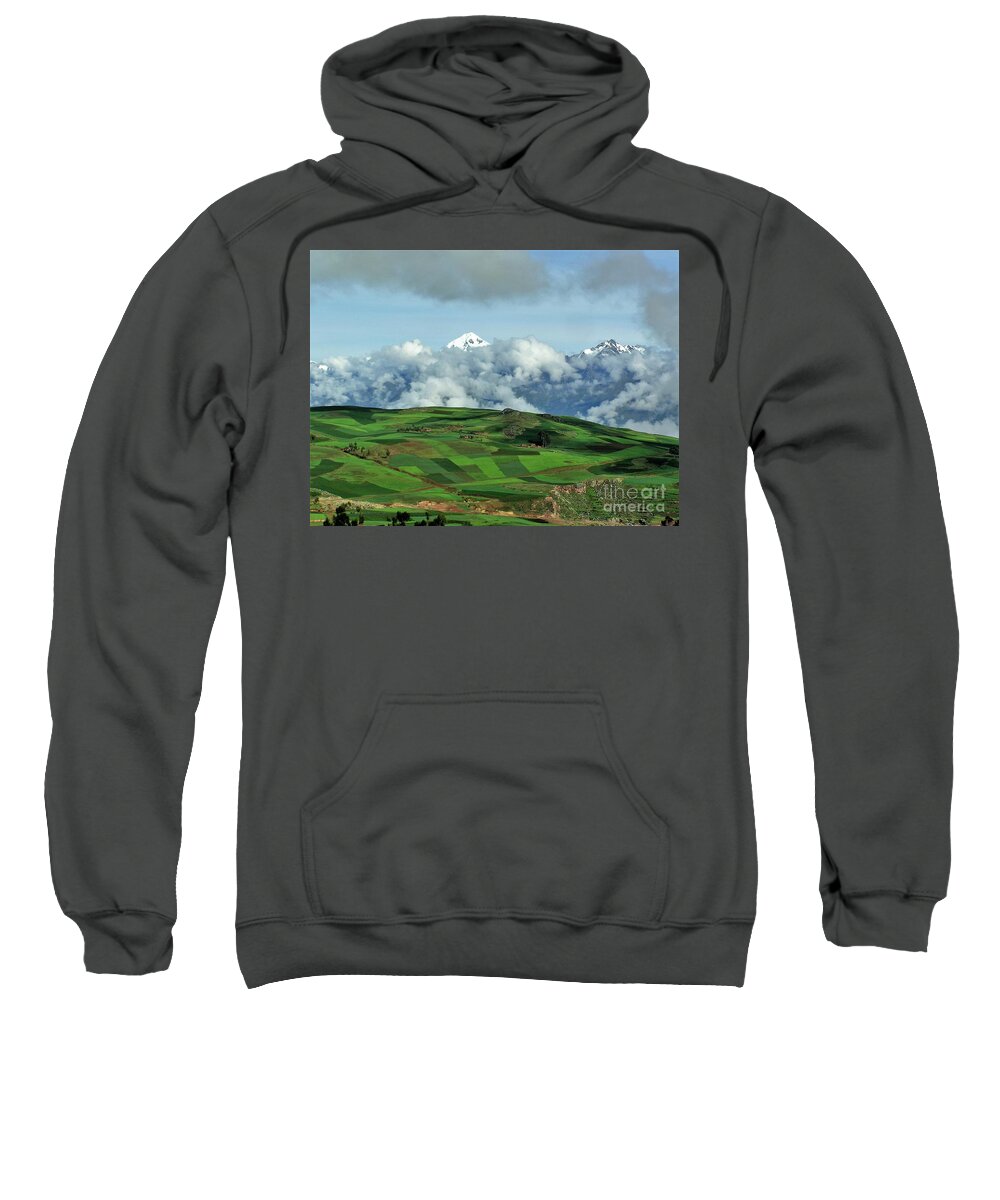 Cusco To Urubamba Sweatshirt featuring the photograph On the Road from Cusco to Urubamba by Michele Penner