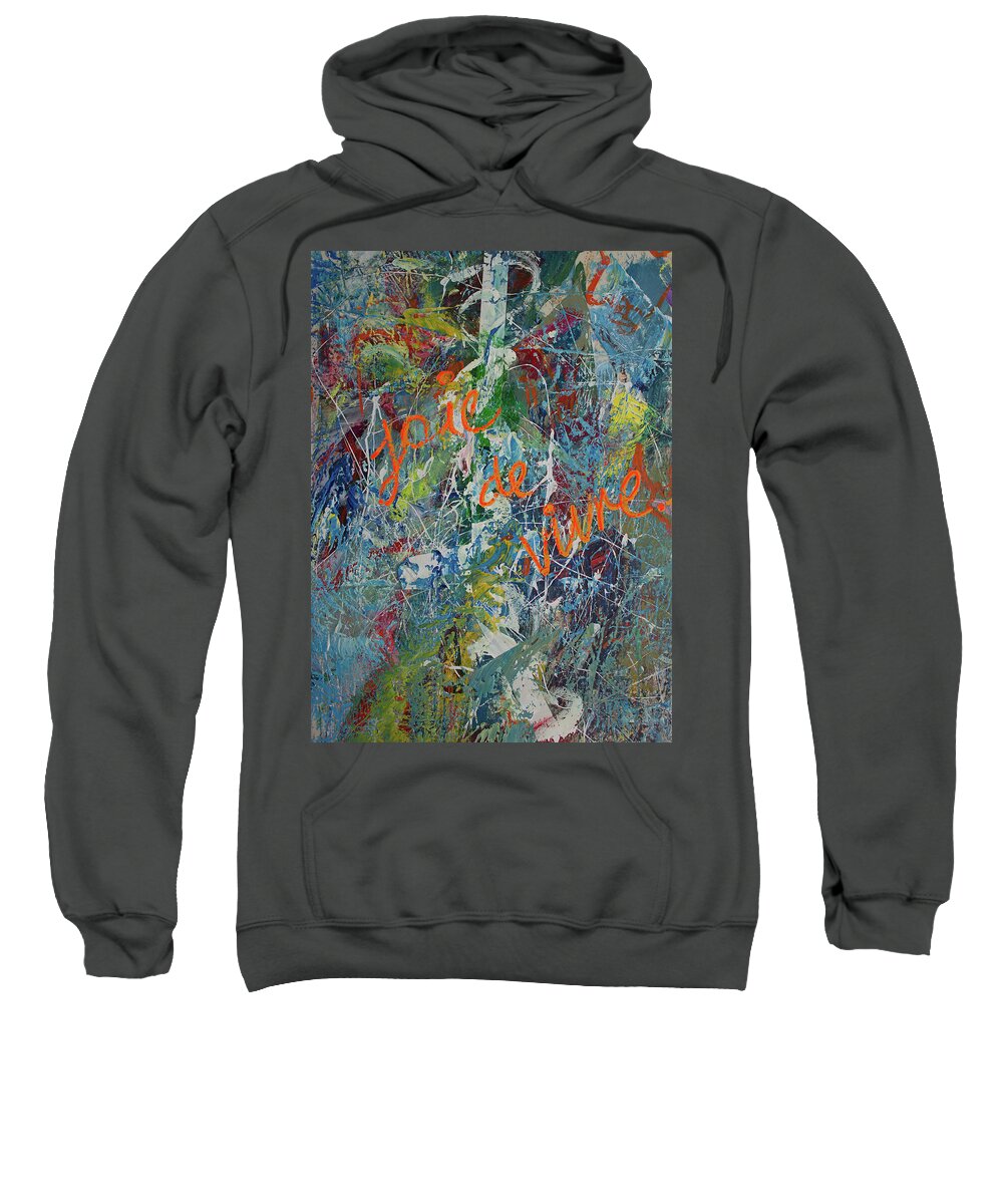 Derek Kaplan Art Sweatshirt featuring the painting Opt.43.16 Studio Wall by Derek Kaplan