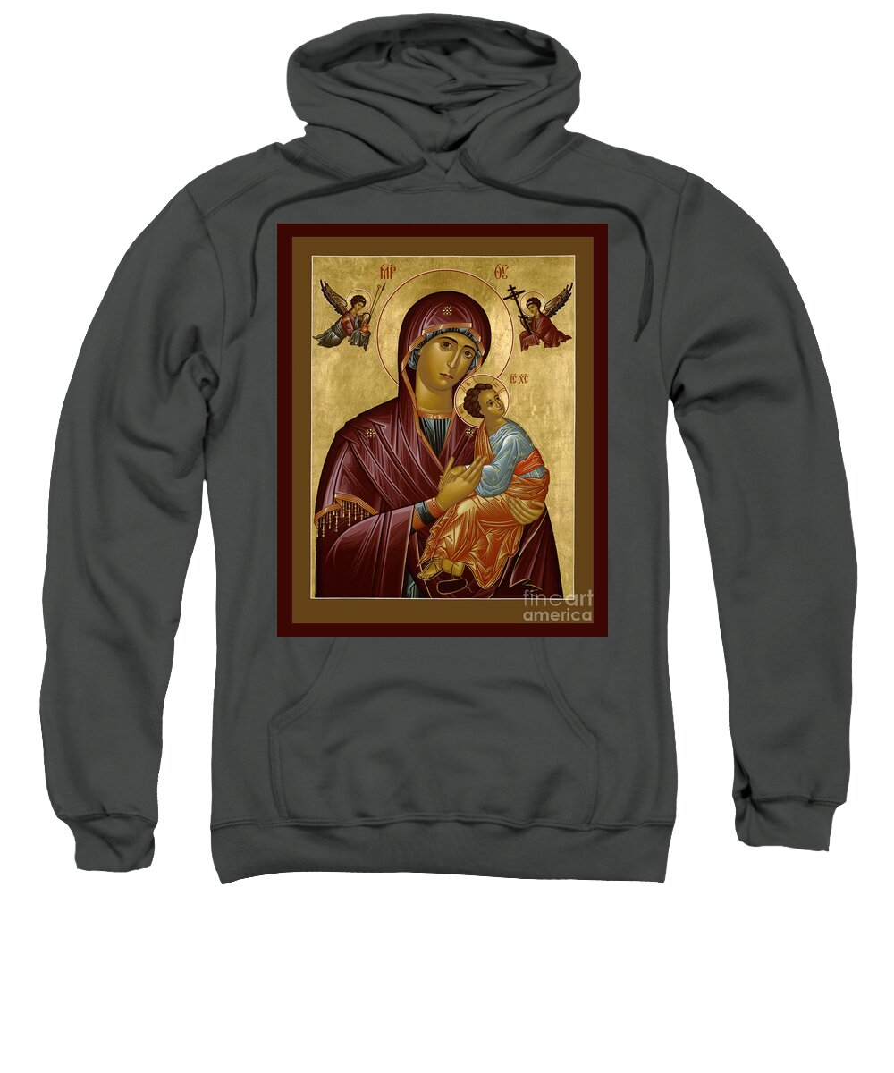Our Lady Of Perpetual Help Sweatshirt featuring the painting Our Lady of Perpetual Help - RLOPH by Br Robert Lentz OFM