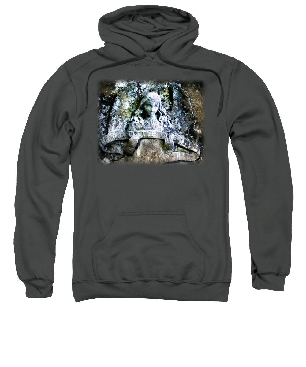Angel Sweatshirt featuring the photograph Our Little Angel Stone Carving Horizontal by John Harmon