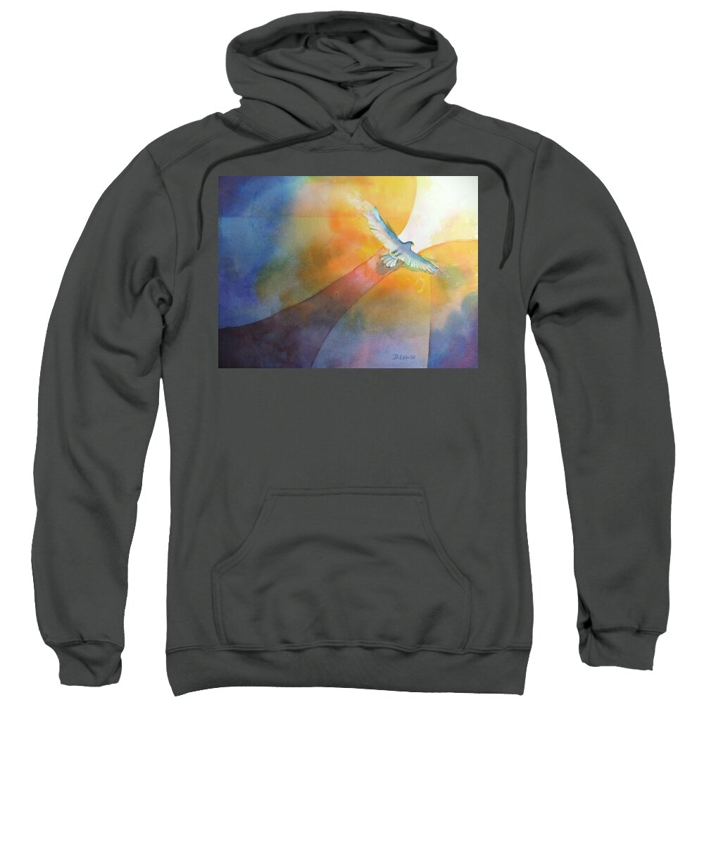 Eagle Sweatshirt featuring the painting Out by Debbie Lewis