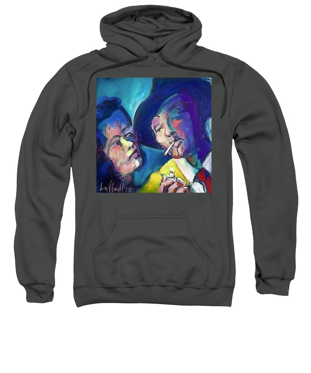 Portraits Sweatshirt featuring the painting Out of the Past by Les Leffingwell
