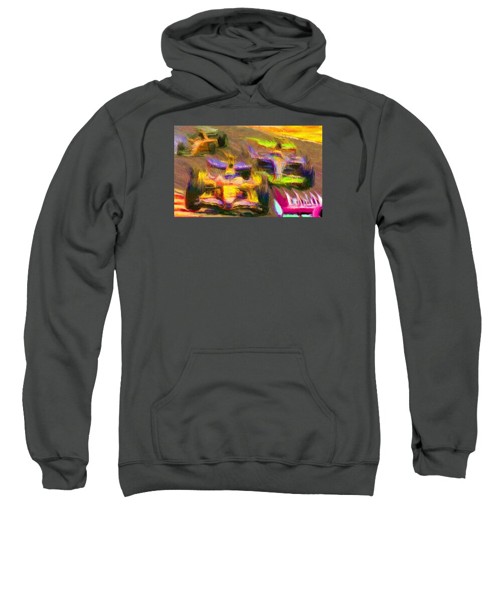 Car Sweatshirt featuring the digital art Overtaking by Caito Junqueira