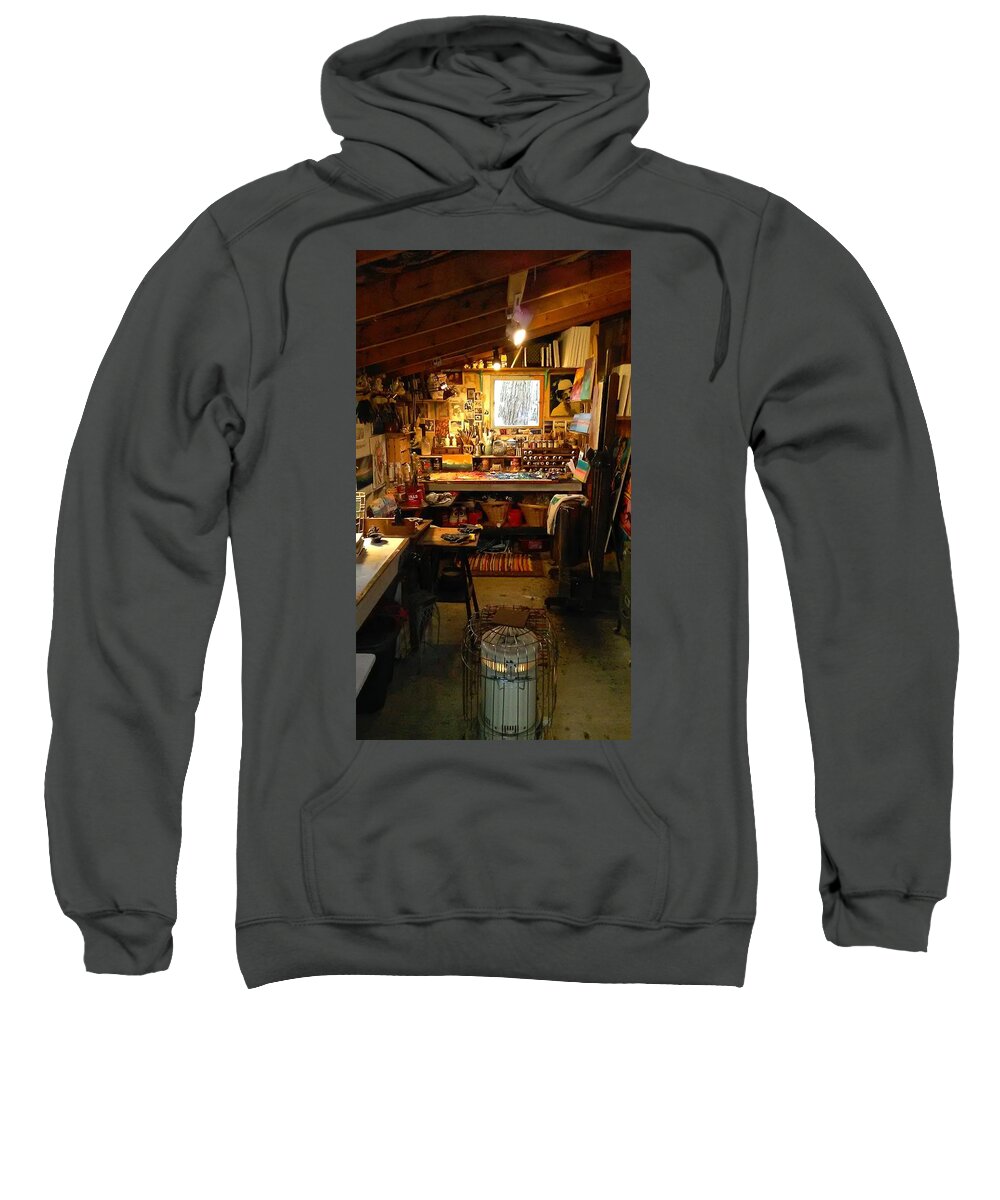 Photograph Sweatshirt featuring the photograph Paint Shed by Les Leffingwell