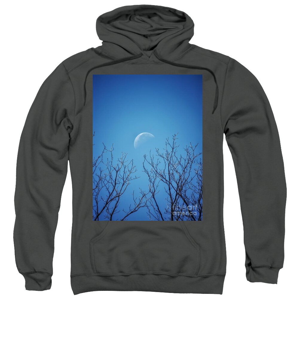Moon Sweatshirt featuring the photograph Pale Moon Rising by Diana Rajala
