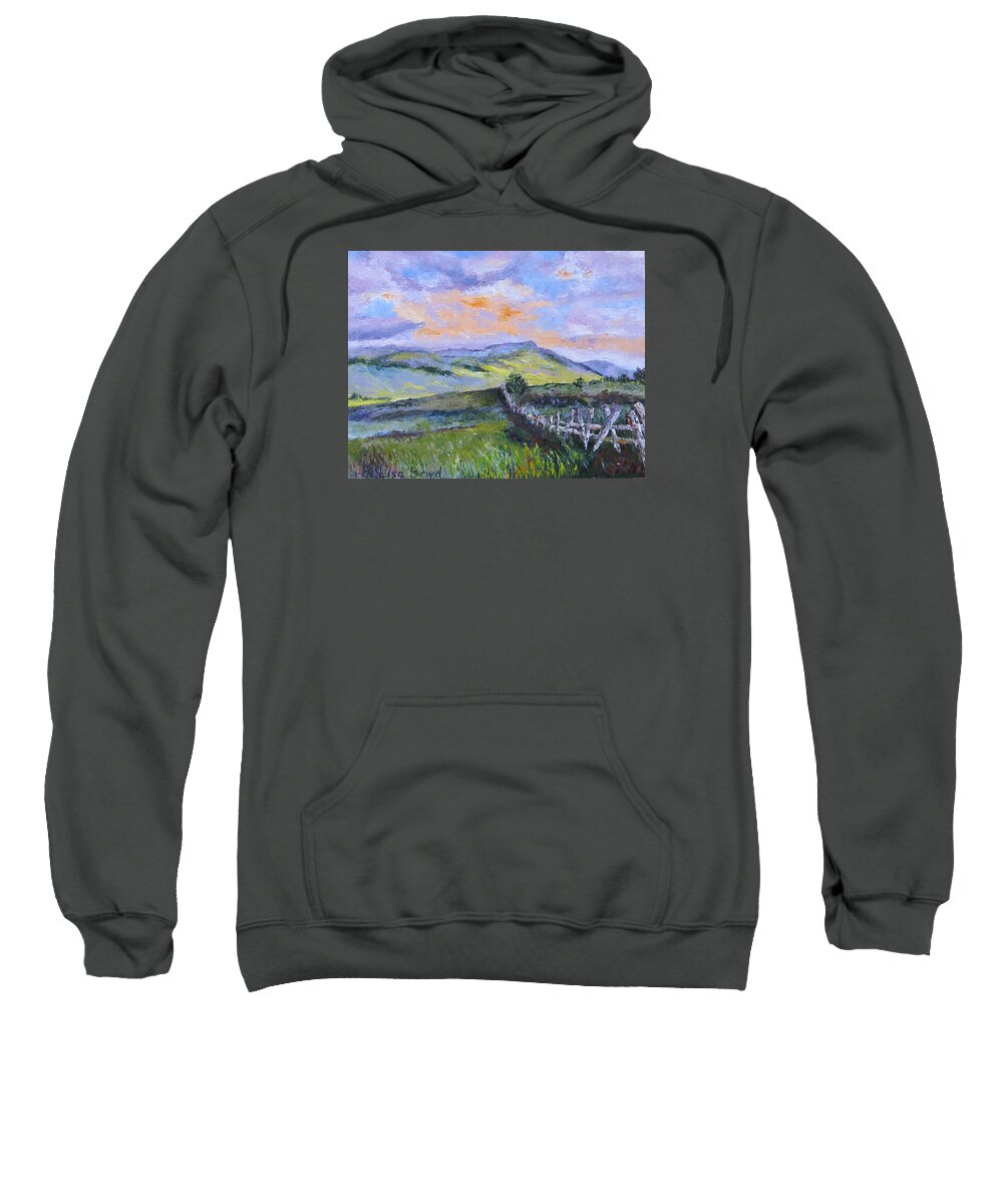 Pallet Knife Sweatshirt featuring the painting Pallet Knife Sunset by Lisa Boyd