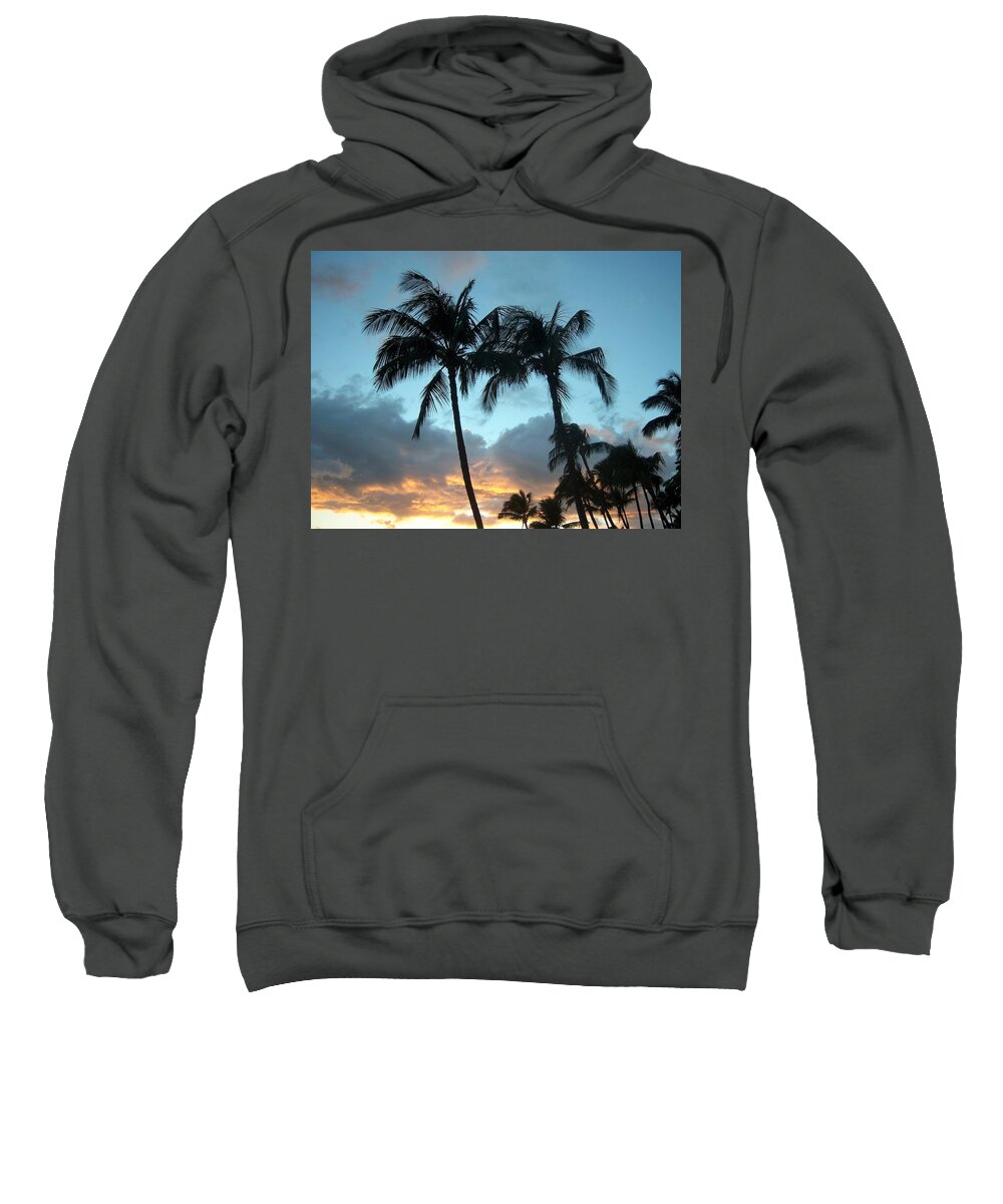 Trees Sweatshirt featuring the photograph Palm Trees at Sunset by Charles HALL