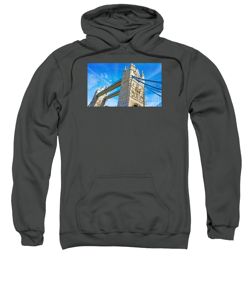Tower Bridge Sweatshirt featuring the photograph Passing Under Tower Bridge by Laura D Young