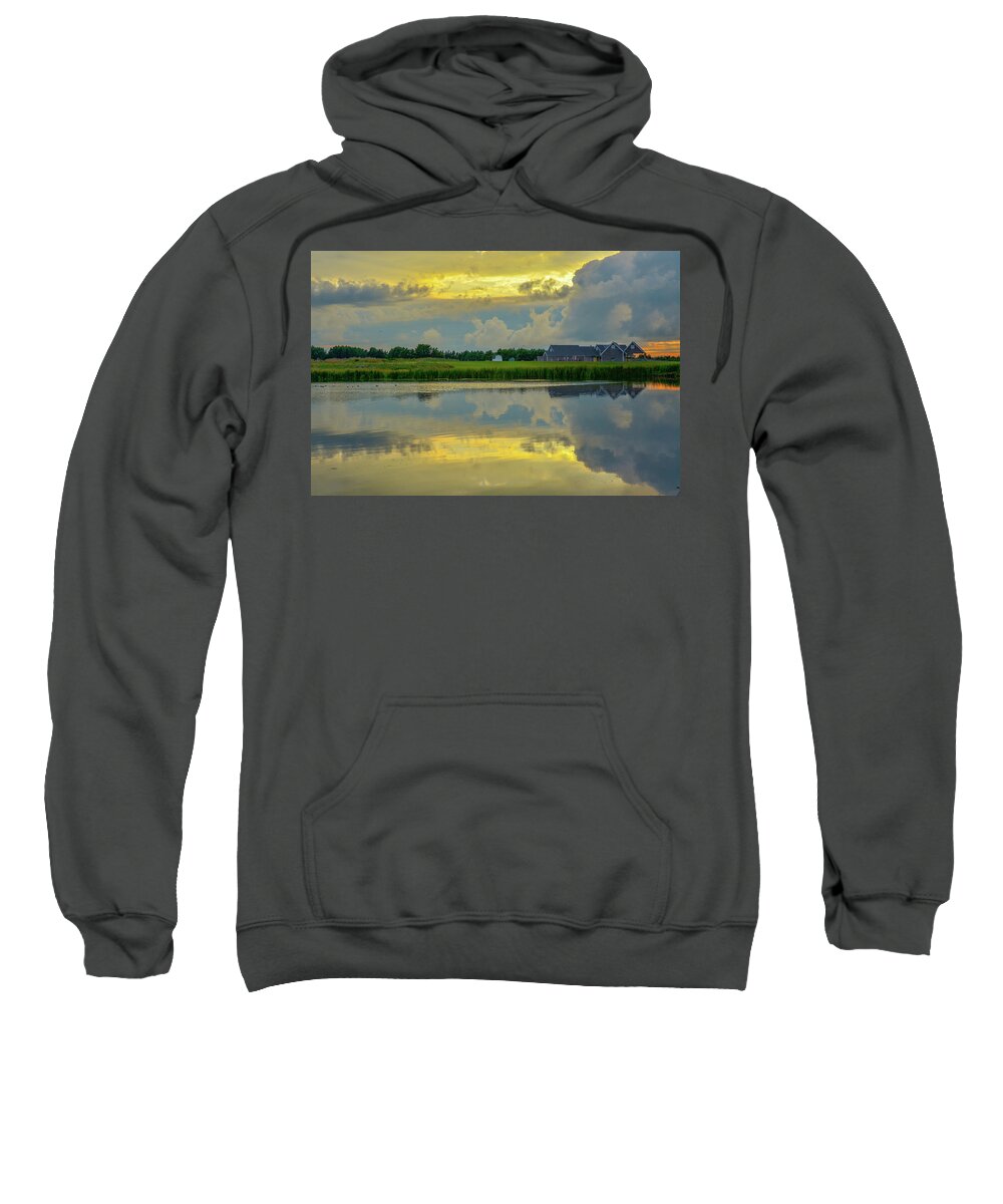 Pastel Sweatshirt featuring the photograph Pastel Storm Reflections by Douglas Wielfaert