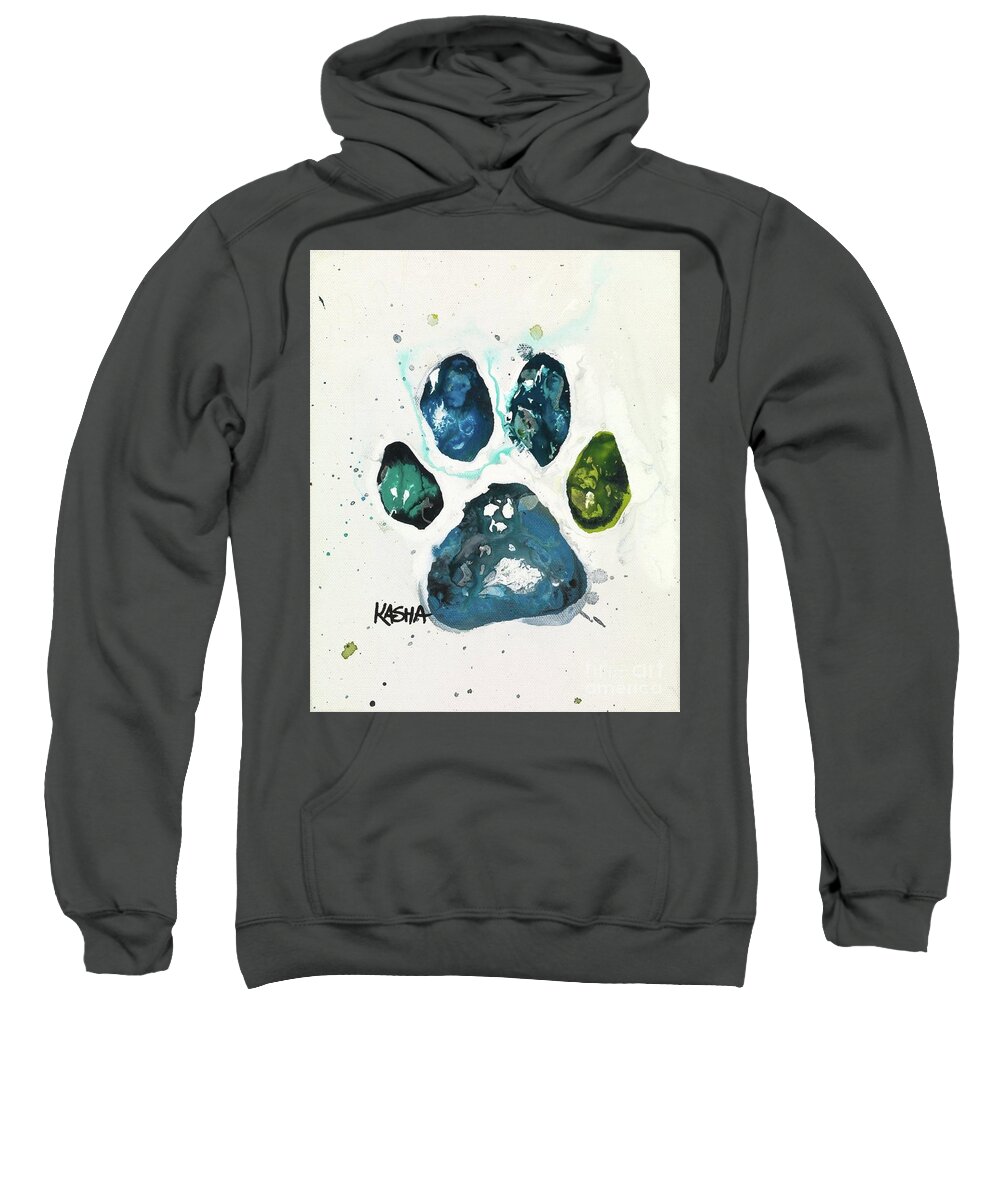 Paw Sweatshirt featuring the painting Paw Print by Kasha Ritter