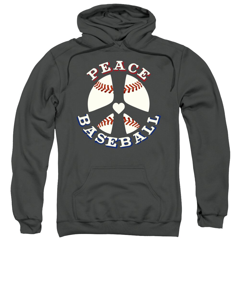 Peace Love Baseball Sweatshirt featuring the digital art Peace Love Baseball by David G Paul
