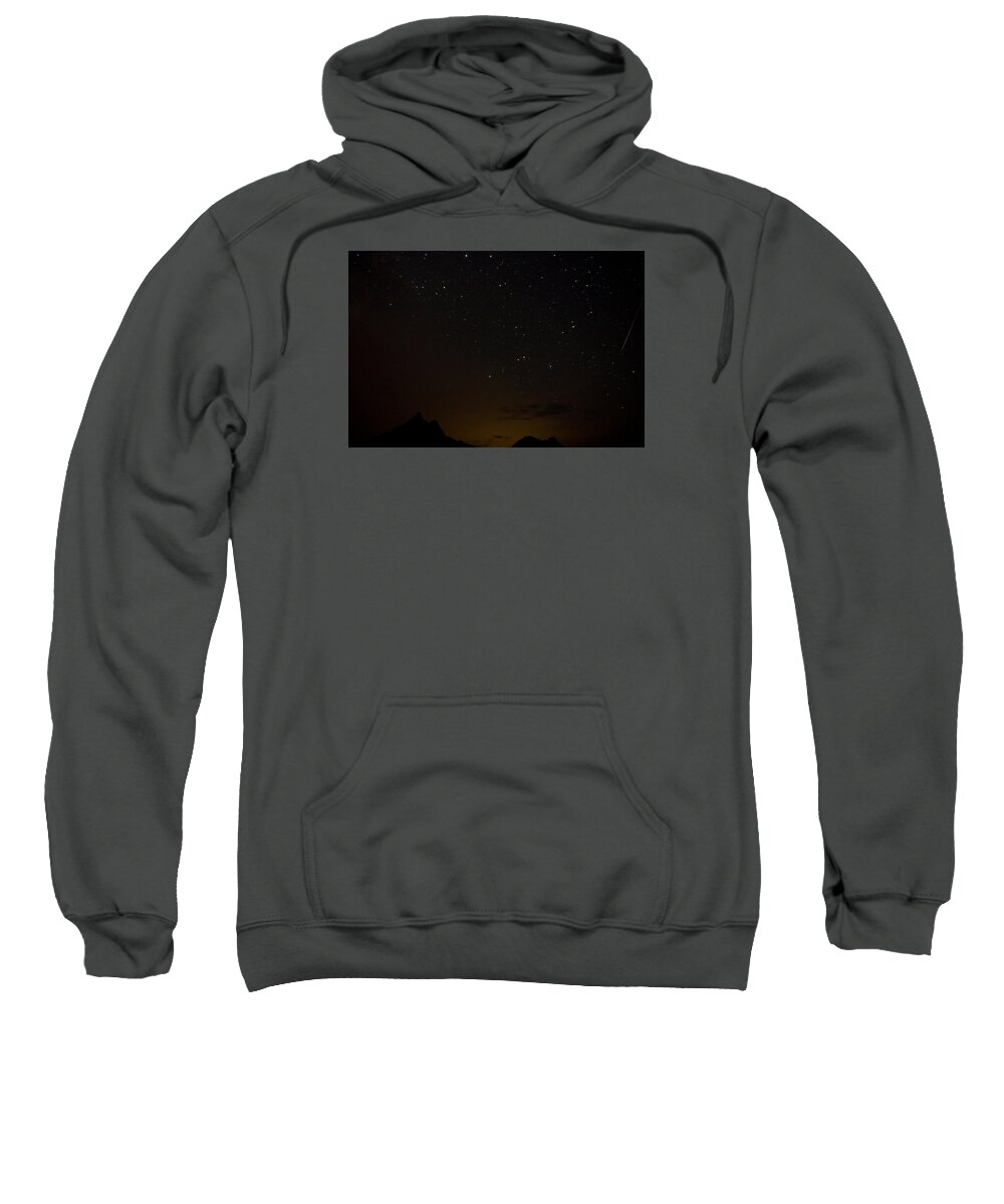 Night Sweatshirt featuring the photograph Perseid Meteor Shower by Jedediah Hohf