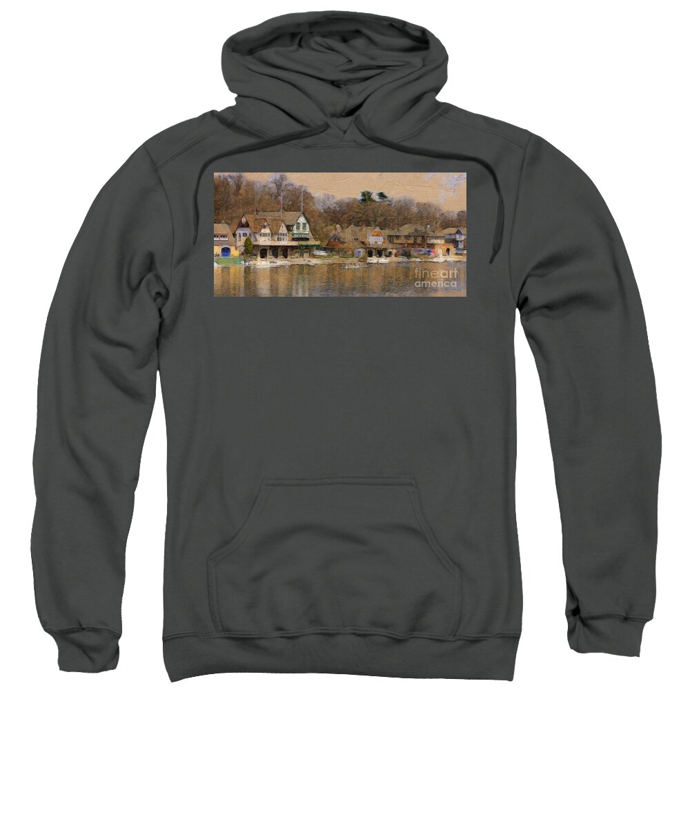 Marcia Lee Jones Sweatshirt featuring the photograph Philadelphia Rowing Clubs by Marcia Lee Jones