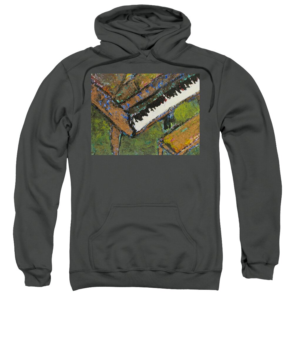 Piano Sweatshirt featuring the painting Piano close up 1 by Anita Burgermeister