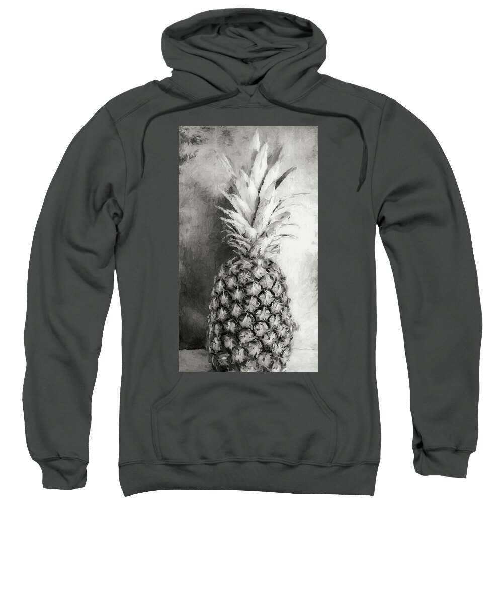 Bold Colors Sweatshirt featuring the photograph Pineapple Black and White by Andrea Anderegg
