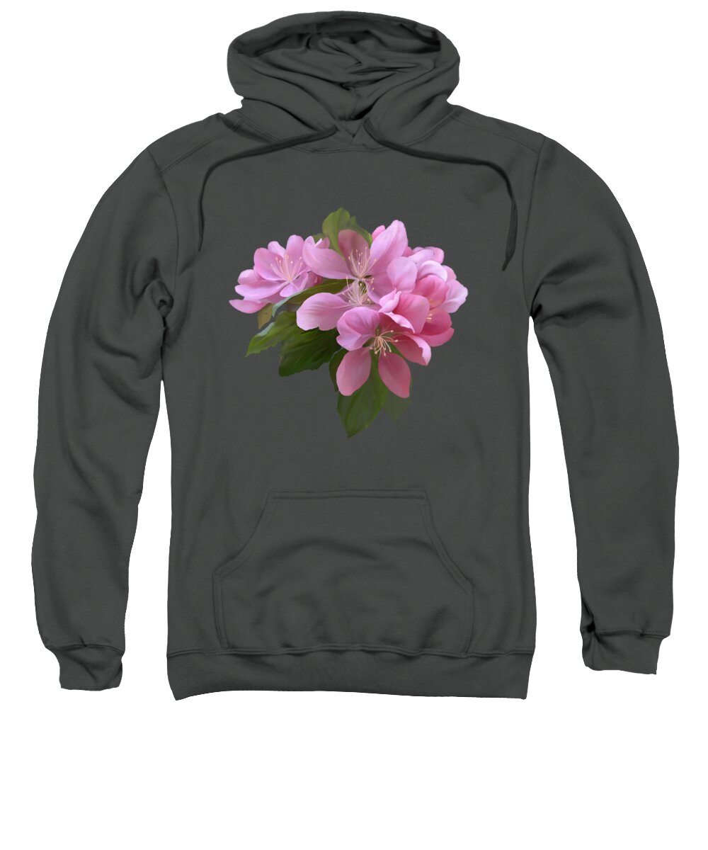  Floral Sweatshirt featuring the painting Pink blossoms by Ivana Westin