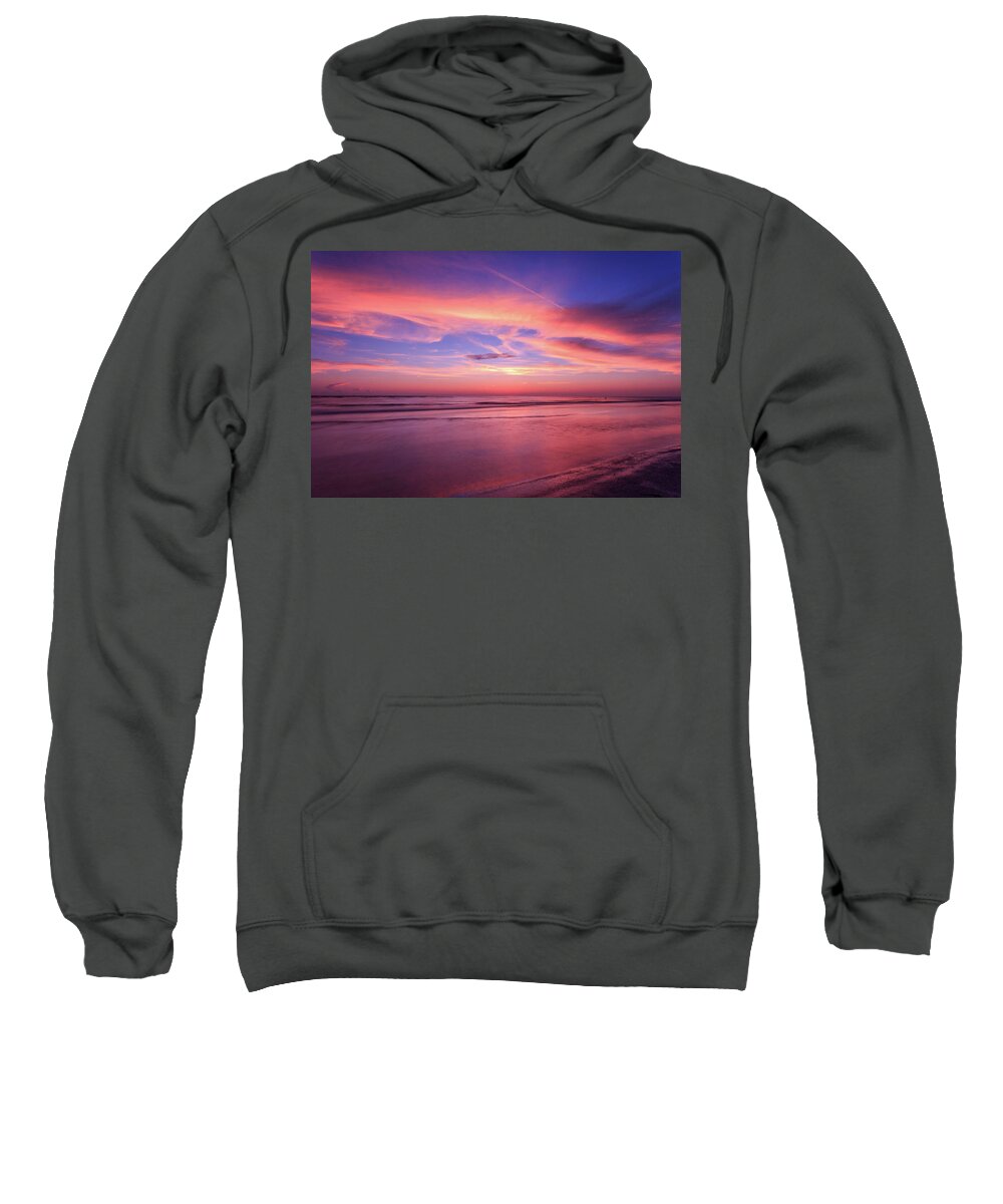 Ocean Sweatshirt featuring the photograph Pink Sky and Ocean by Doug Camara