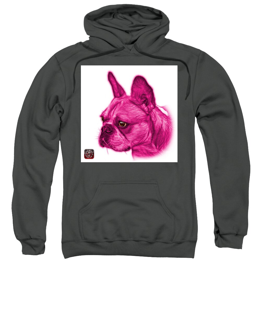 French Bulldog Sweatshirt featuring the painting Pink French Bulldog Pop Art - 0755 WB by James Ahn