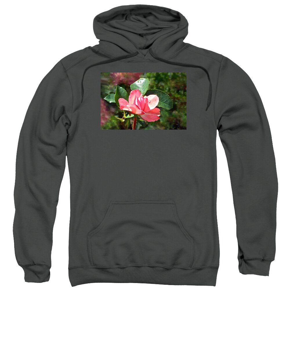 Roses Sweatshirt featuring the photograph Pink Roses in the Rain 2 by Janis Senungetuk