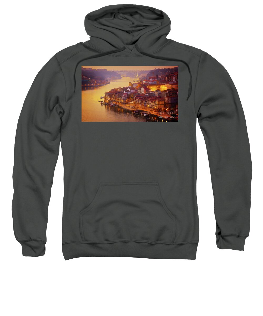 Old Sweatshirt featuring the photograph Pink Sunset in Porto by Anastasy Yarmolovich