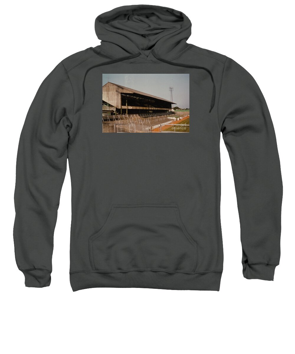  Sweatshirt featuring the photograph Plymouth Argyle - Home Park -Mayflower Stand 3 - 1970s by Legendary Football Grounds