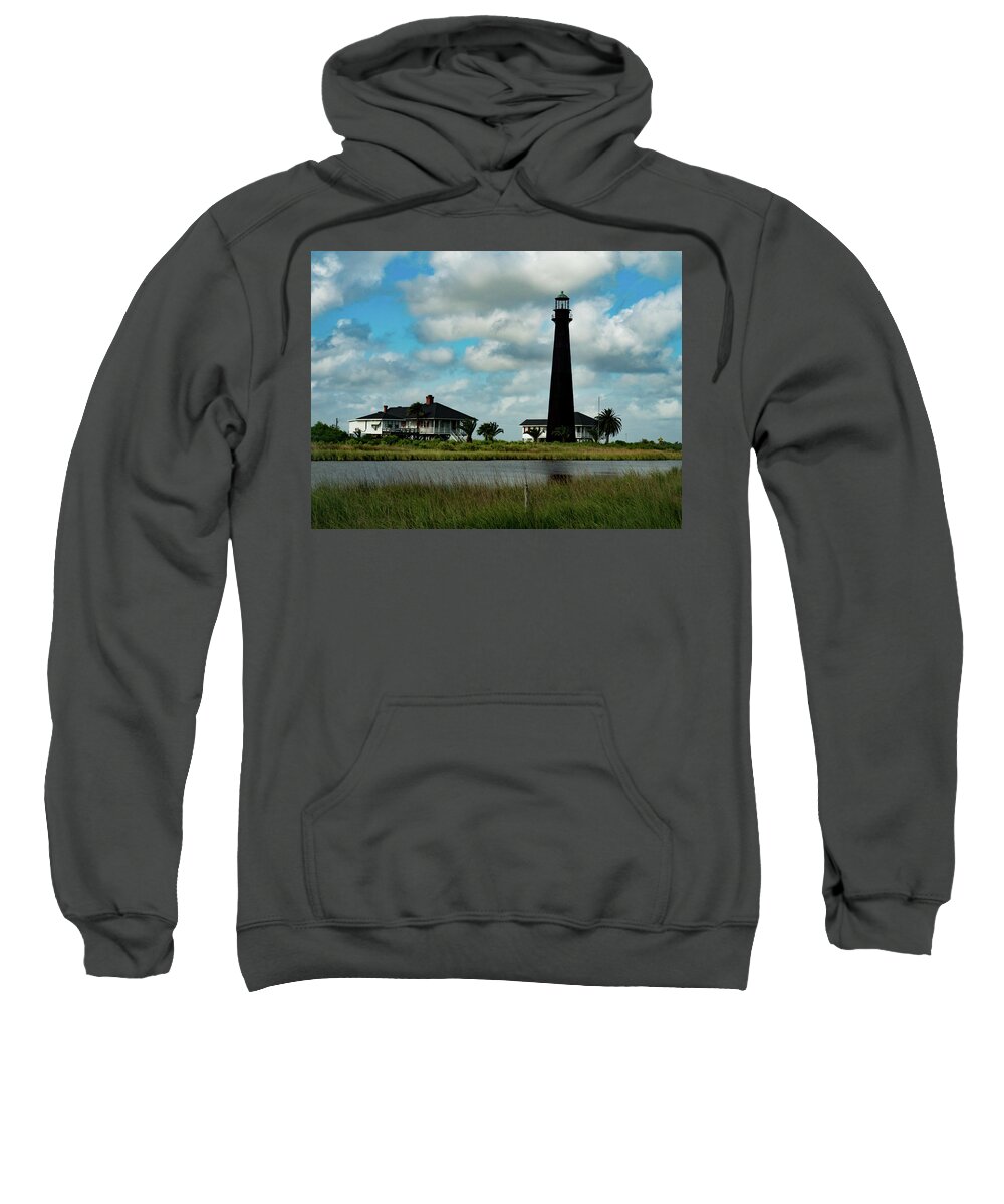 Lighthouse Sweatshirt featuring the photograph Point Bolivar Lighthouse by Jerry Connally