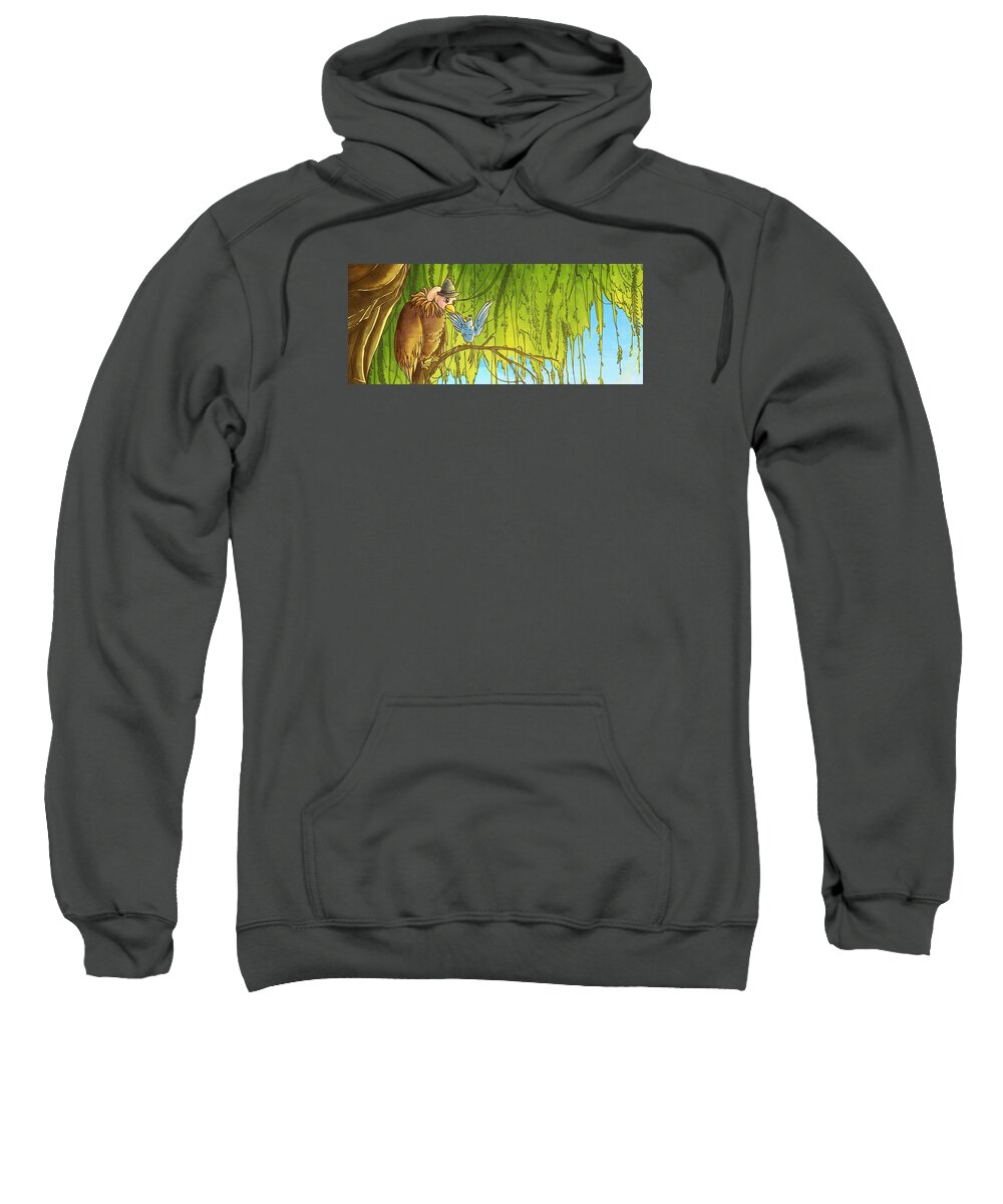 Bird Sweatshirt featuring the painting Polly and her Friend, Elfie by Reynold Jay