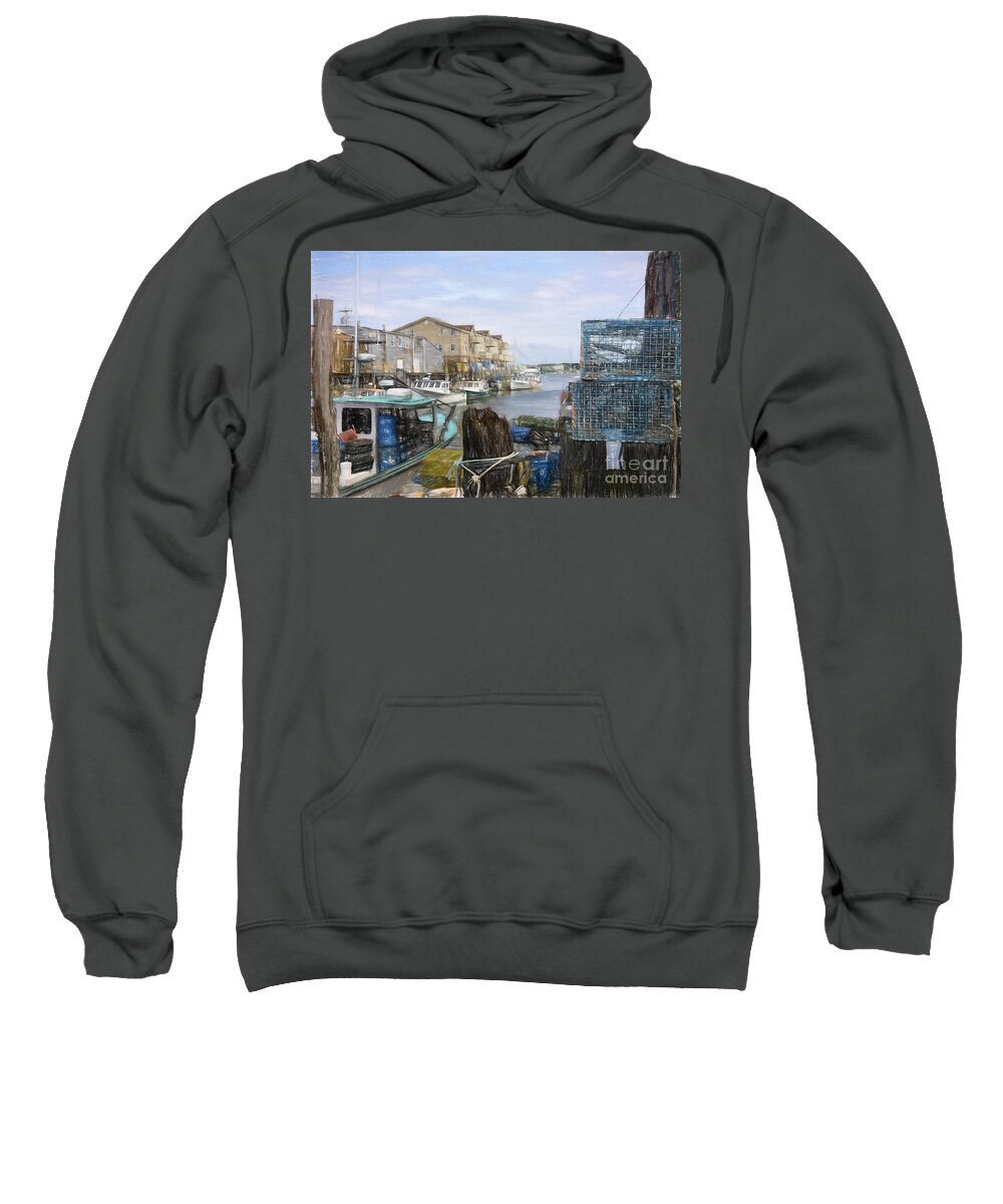 Fishing Docks Sweatshirt featuring the photograph Portland, Maine by Alison Belsan Horton
