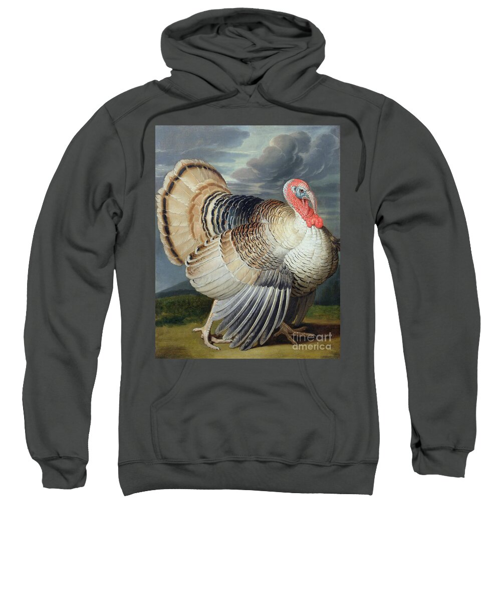 Portrait Sweatshirt featuring the painting Portrait of a Turkey by Johann Wenceslaus Peter Wenzal