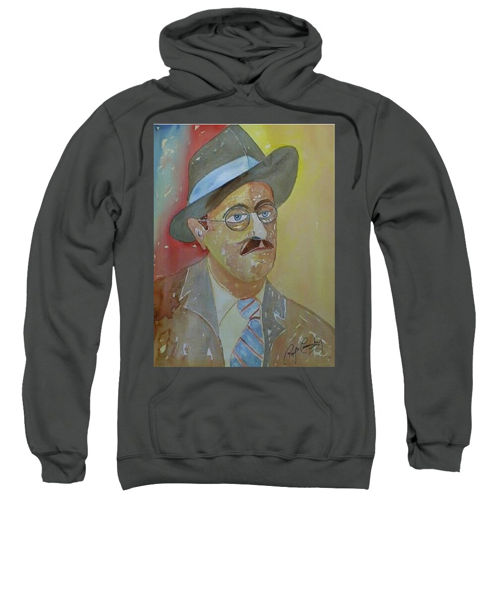 Portrait Sweatshirt featuring the painting Portrait of James Joyce by Roger Cummiskey