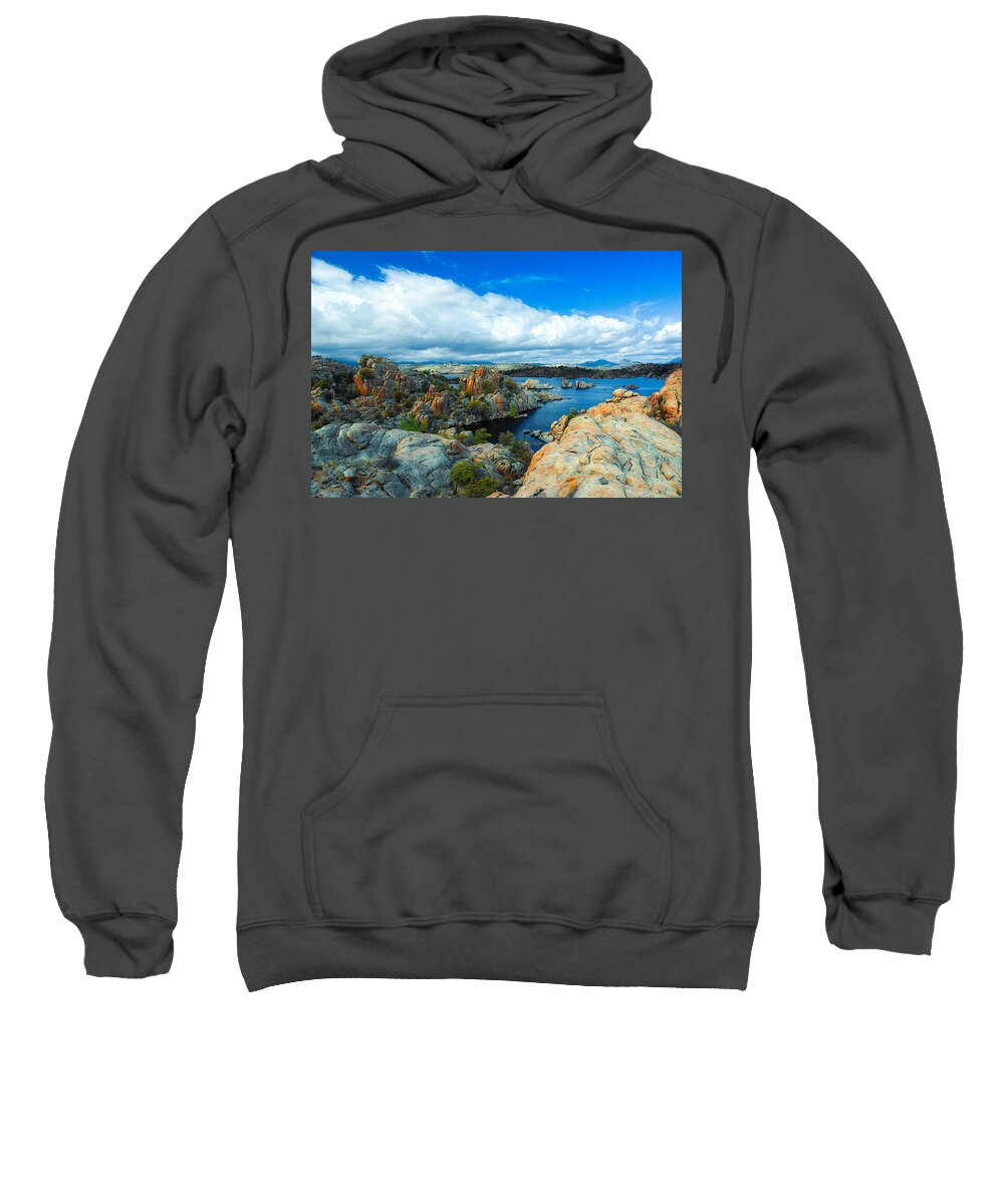 Prescott Sweatshirt featuring the photograph Prescott Rocks by Richard Gehlbach