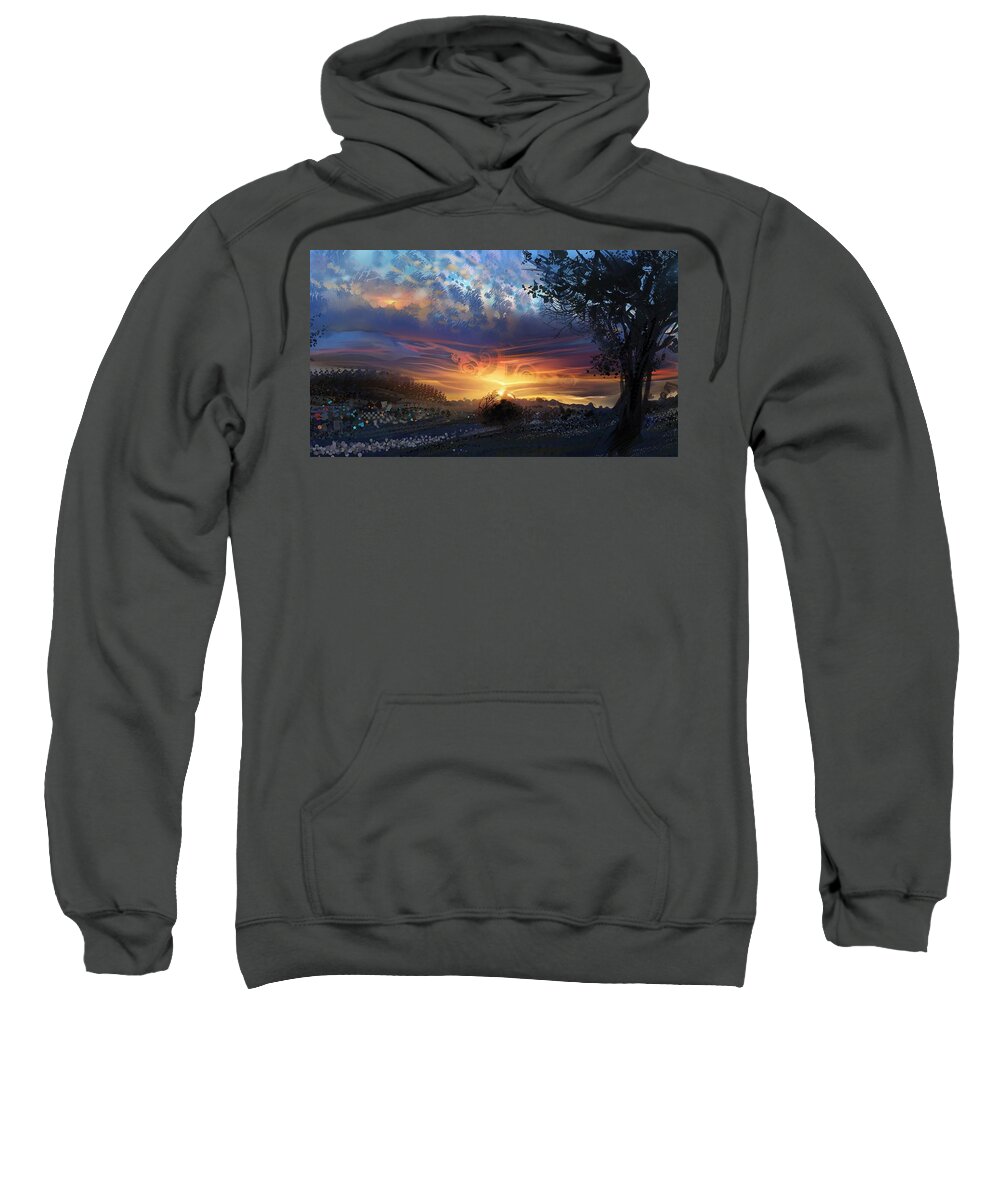 Psychedelic Sweatshirt featuring the digital art Psychedelic by Maye Loeser