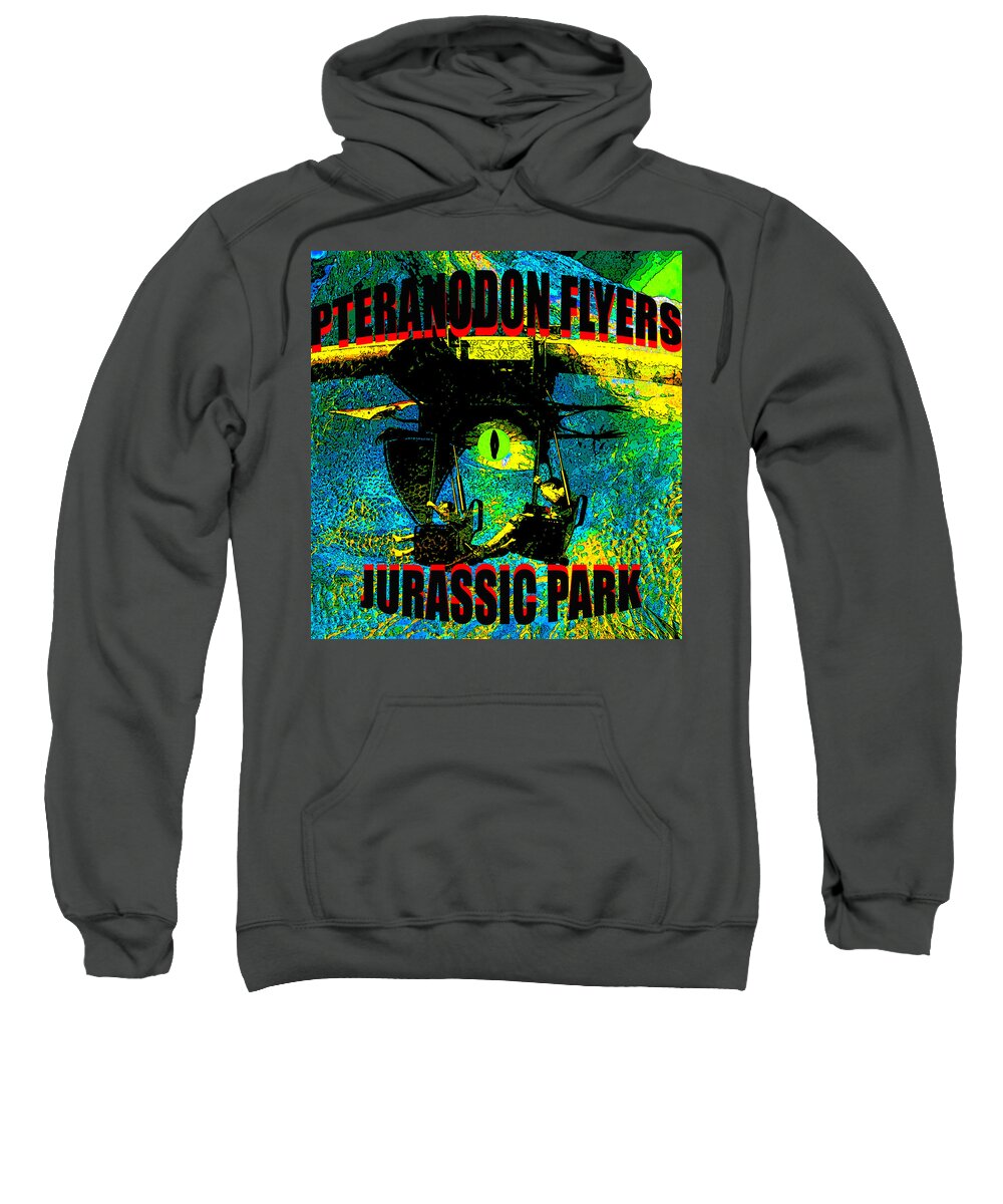 Pteranodon Flyers Sweatshirt featuring the digital art Pteranodon Flyers T design B by David Lee Thompson