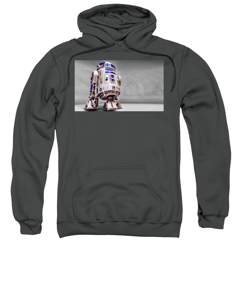 Starwars Sweatshirt featuring the digital art R2 Feeling Good by Scott Campbell