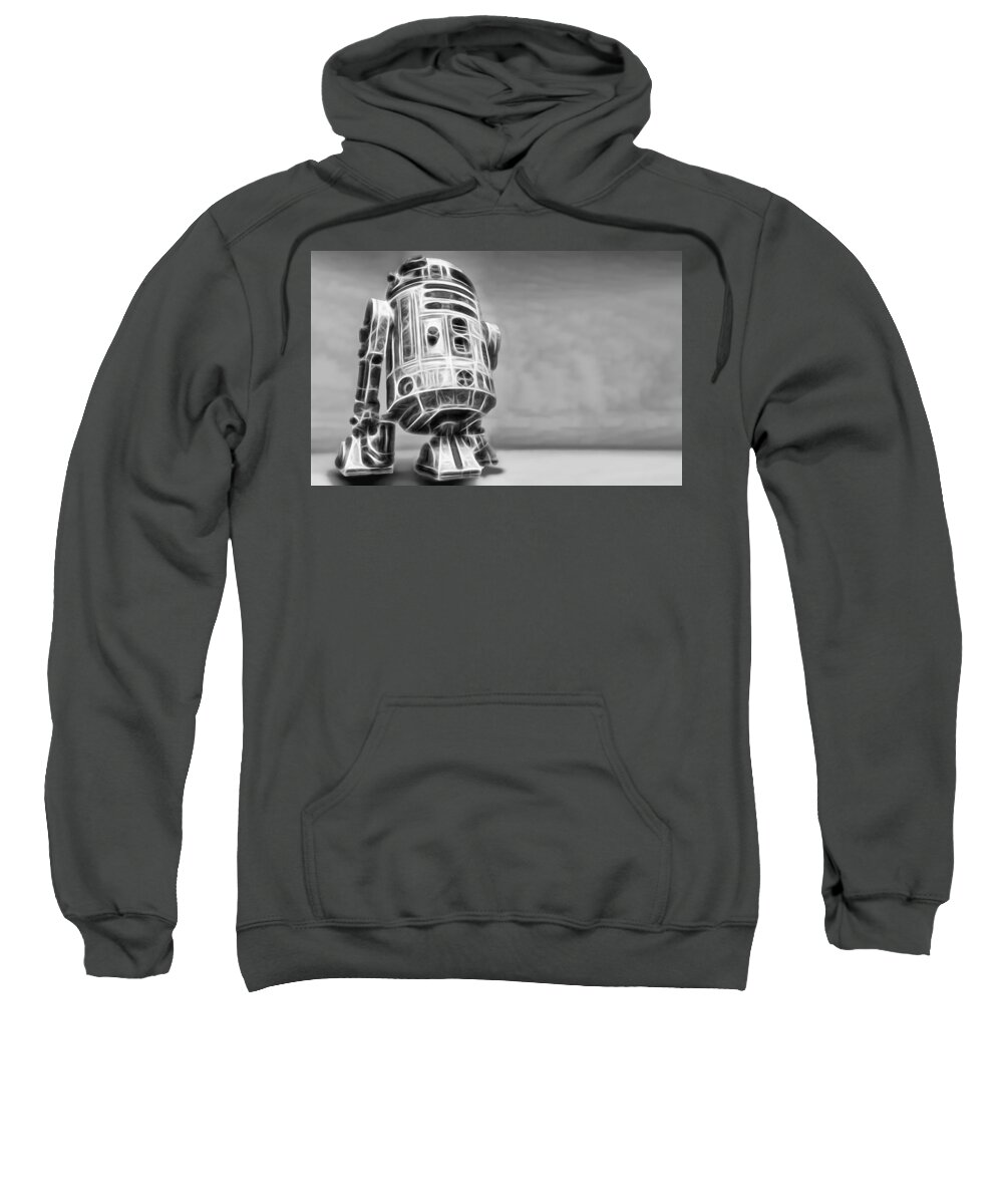 Starwars Sweatshirt featuring the digital art R2 Feeling Lonely by Scott Campbell