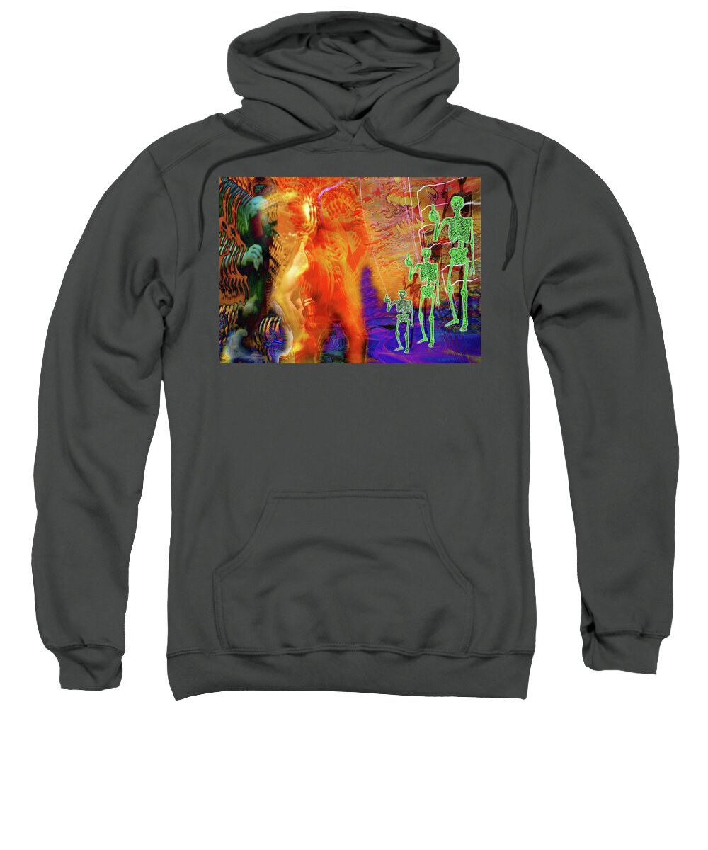 Spiritual Psychedelic Pop Sweatshirt featuring the digital art Radioactive Regeneration Revival by Andrew Chambers