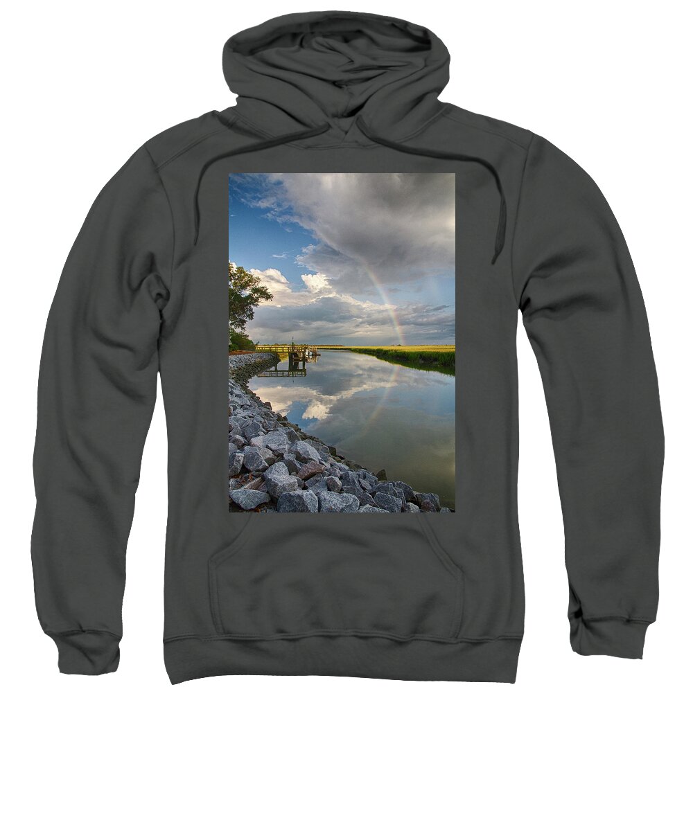 Rainbow Sweatshirt featuring the photograph Rainbow Reflection by Patricia Schaefer