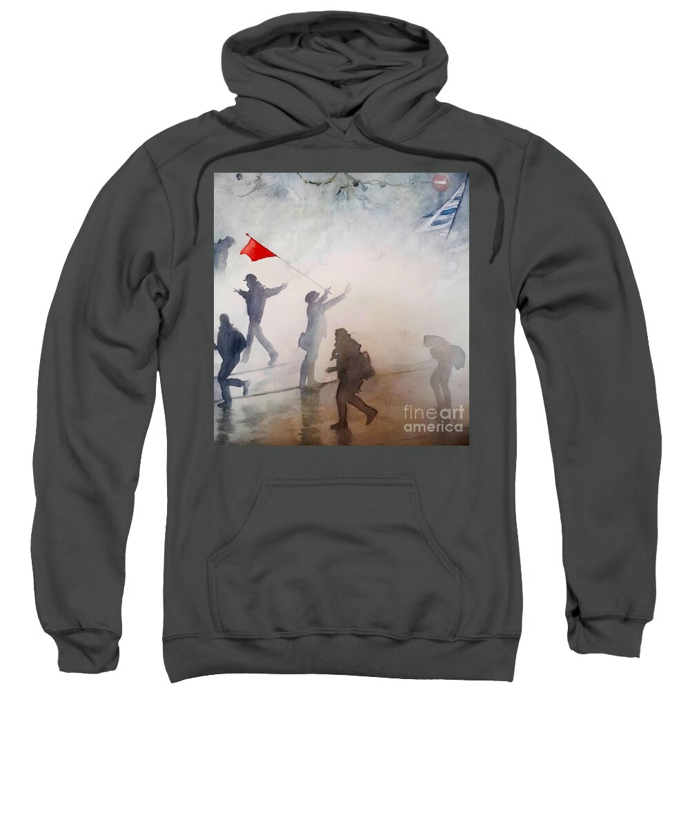 Rebellion Sweatshirt featuring the painting Rebellion by Francoise Chauray