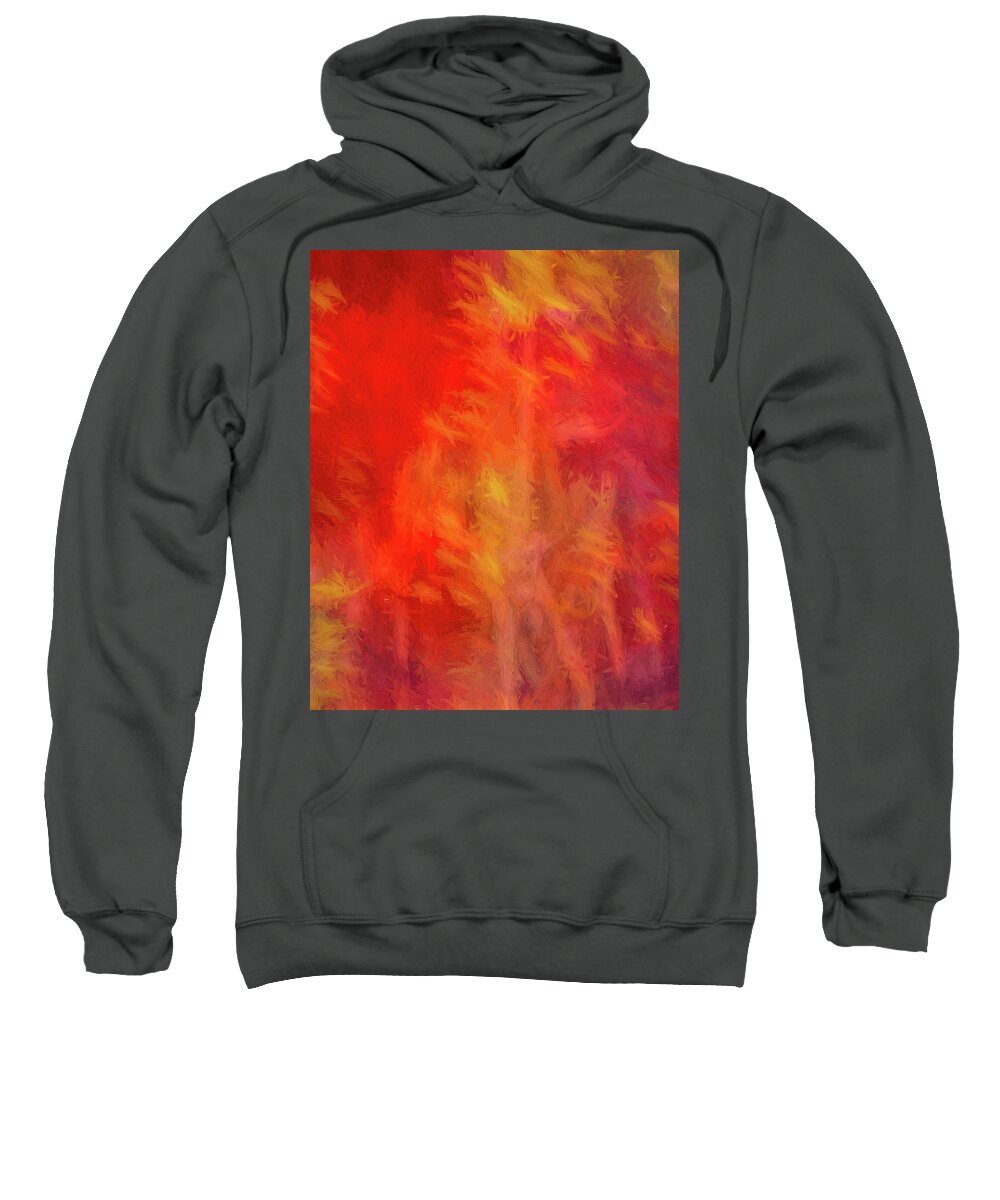 Abstract Sweatshirt featuring the digital art Red Abstract by Steve DaPonte