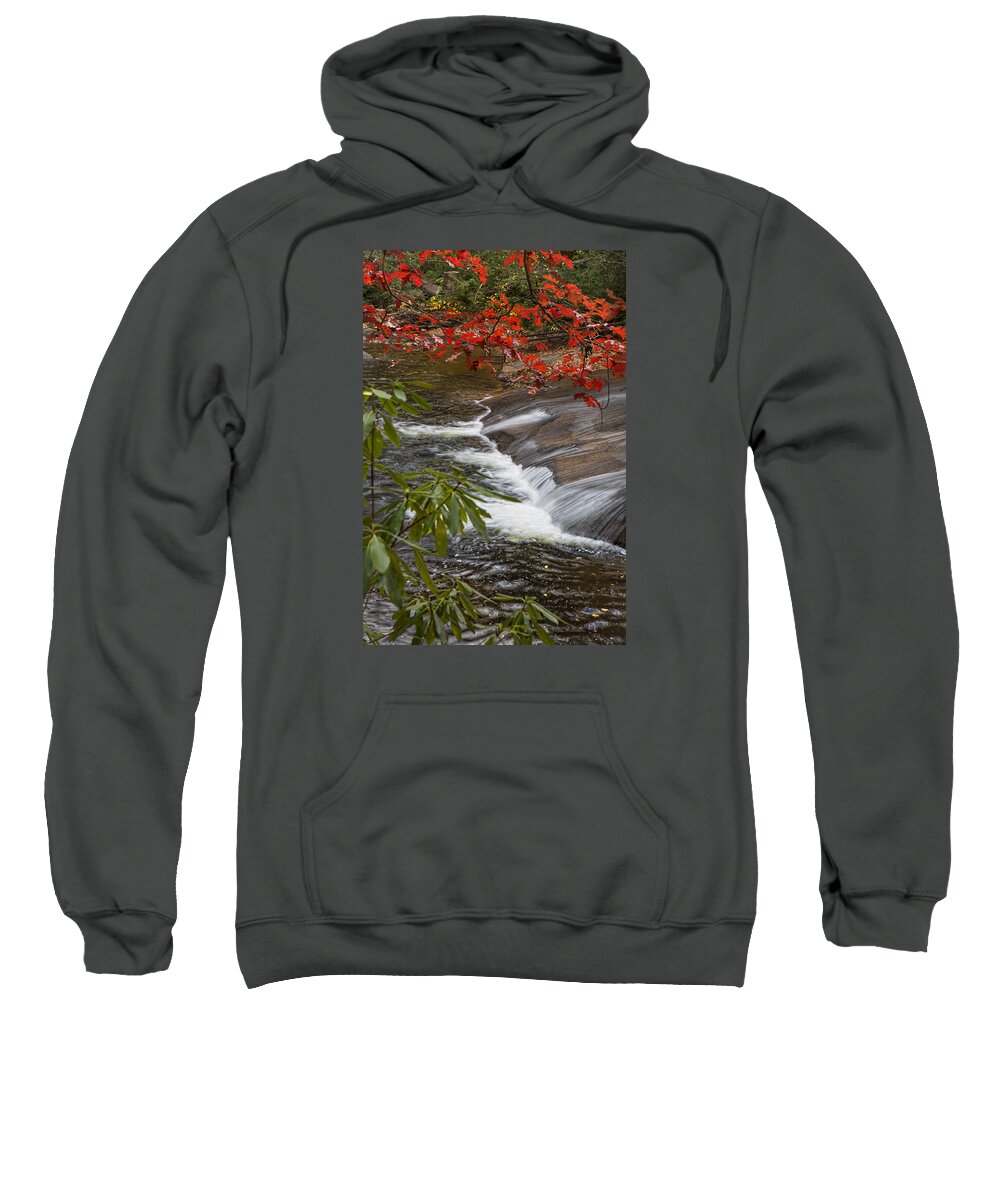 Waterfalls Sweatshirt featuring the photograph Red Leaf Falls by Ken Barrett