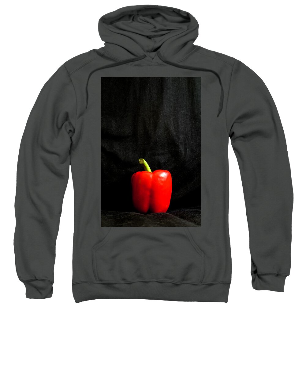 Still Life Sweatshirt featuring the photograph Red Pepper by Peggy Blackwell