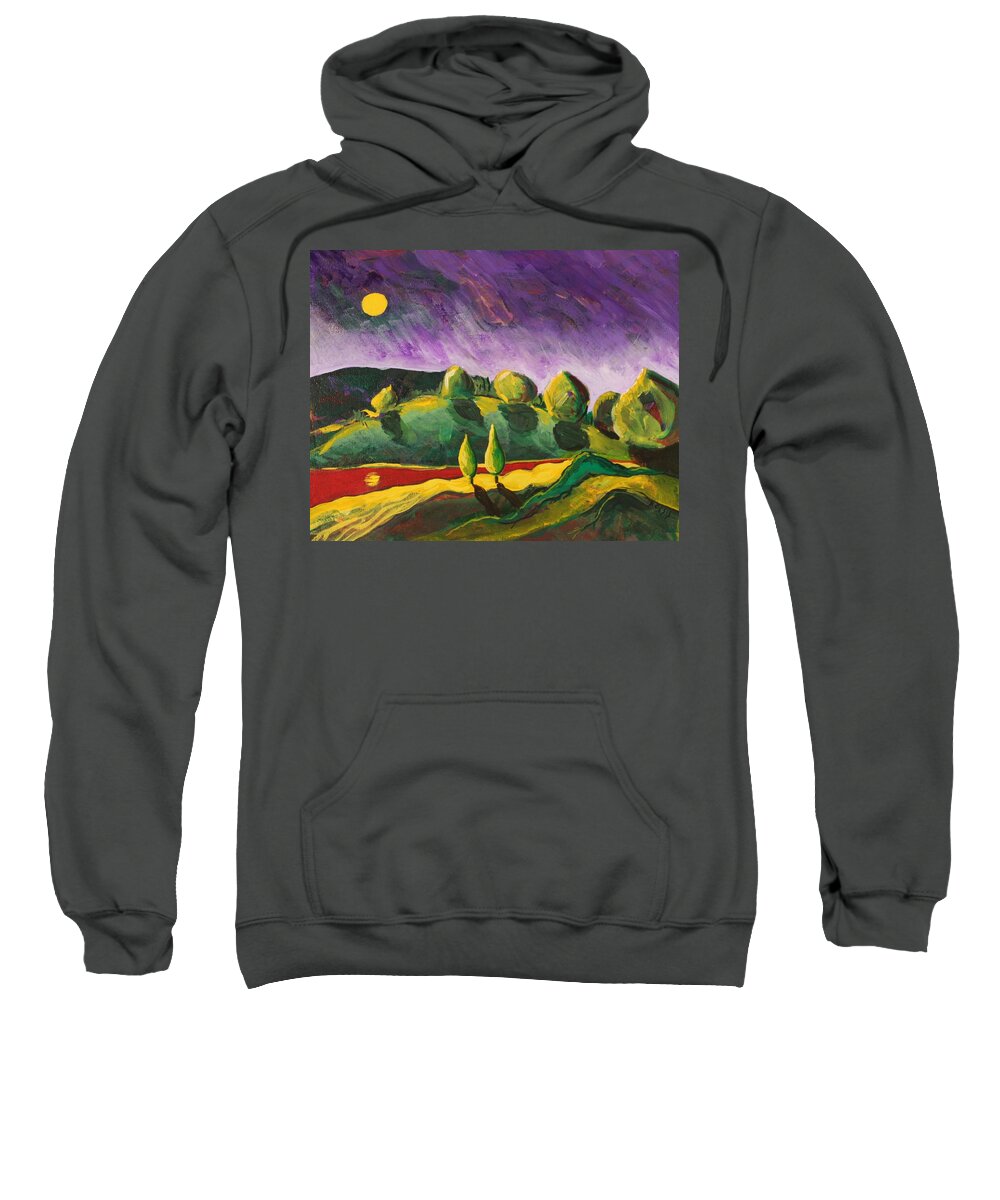 Red Sweatshirt featuring the painting Red River by Rollin Kocsis
