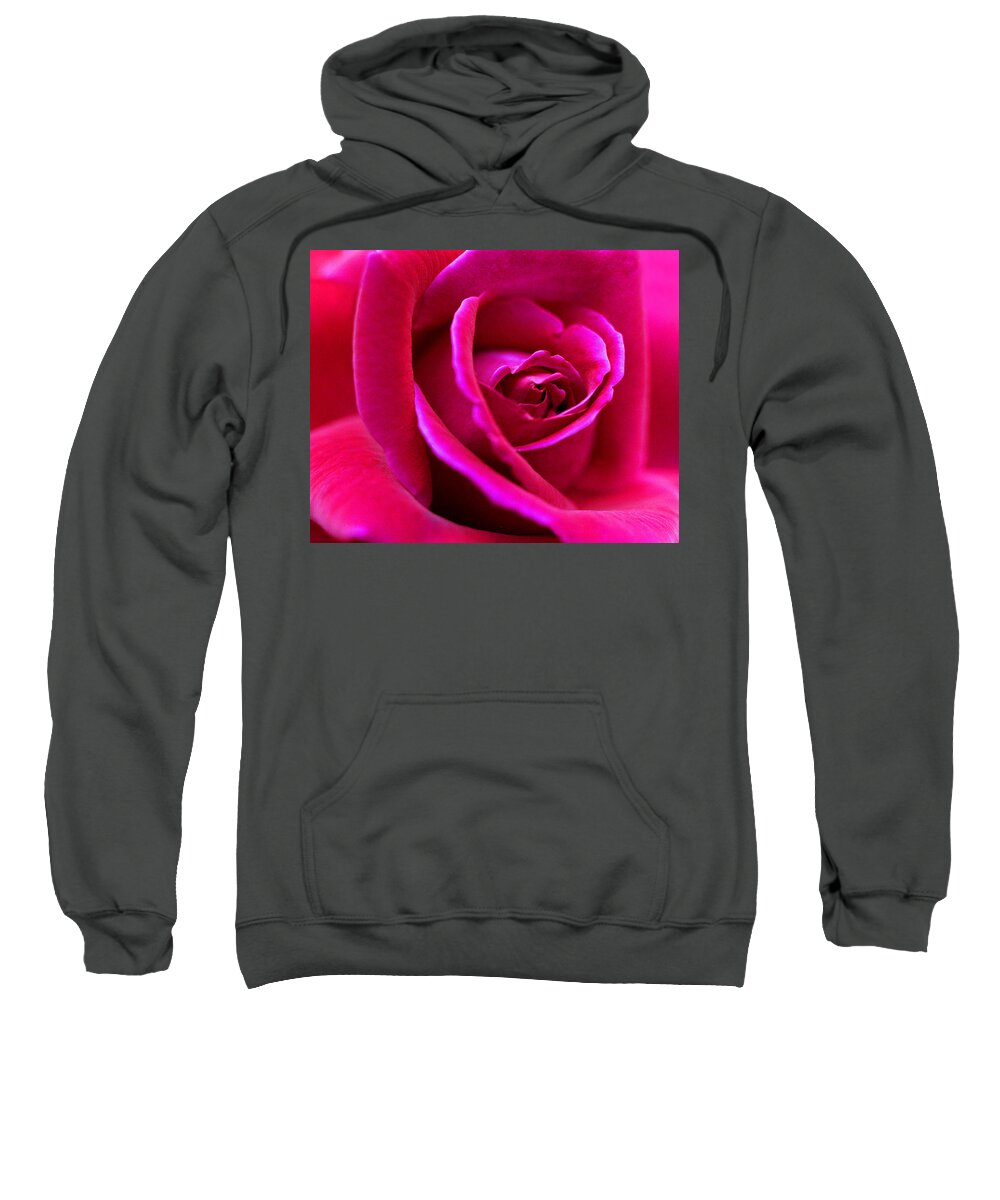 Flowers Sweatshirt featuring the photograph Red Rose close-up by Jim Smith